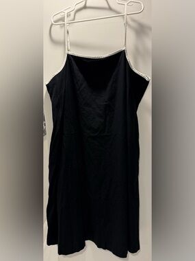 Ava & Viv Black Midi Dress with White Trim